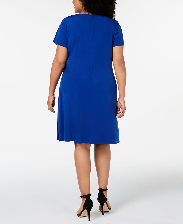 Calvin Klein Plus Size Embellished Wrap Dress - Macy's