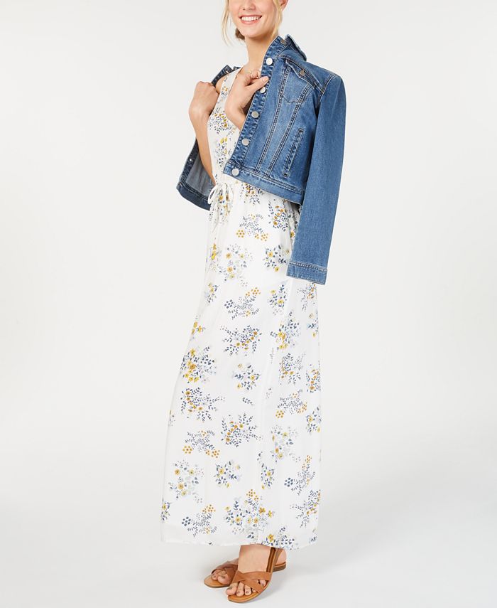 Lucky Brand Flora Printed V-Neck Maxi Dress - Macy's