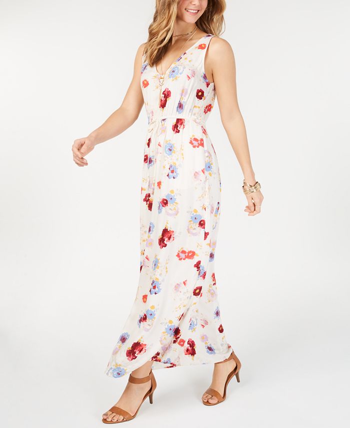 Lucky Brand Floral V-Neck Maxi Dress - Macy's