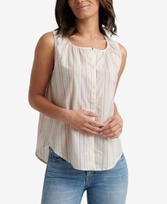Lucky Brand - Cotton Striped Sleeveless Shirt