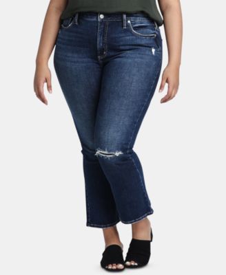 plus size ripped bootcut jeans