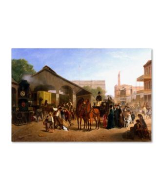 Trademark Global William Hahn 'Sacramento Railroad Station' Canvas Art - 19" x 12" x 2"