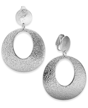 image of Charter Club Hammered Teardrop Clip-On Earrings, Created for Macy-s