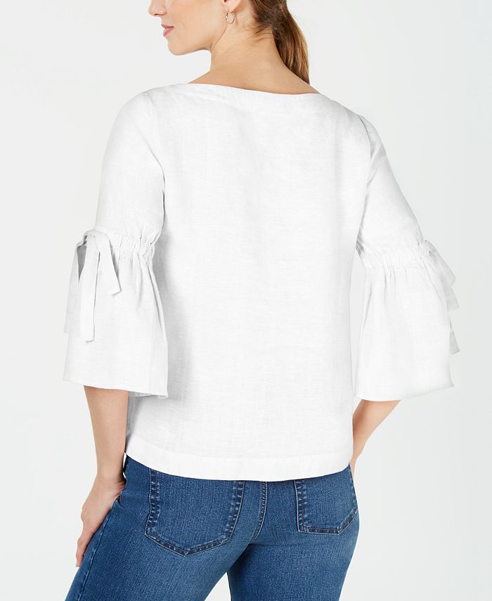 Charter Club Linen Bell-Sleeve Top, Created for Macy's & Reviews - Tops ...
