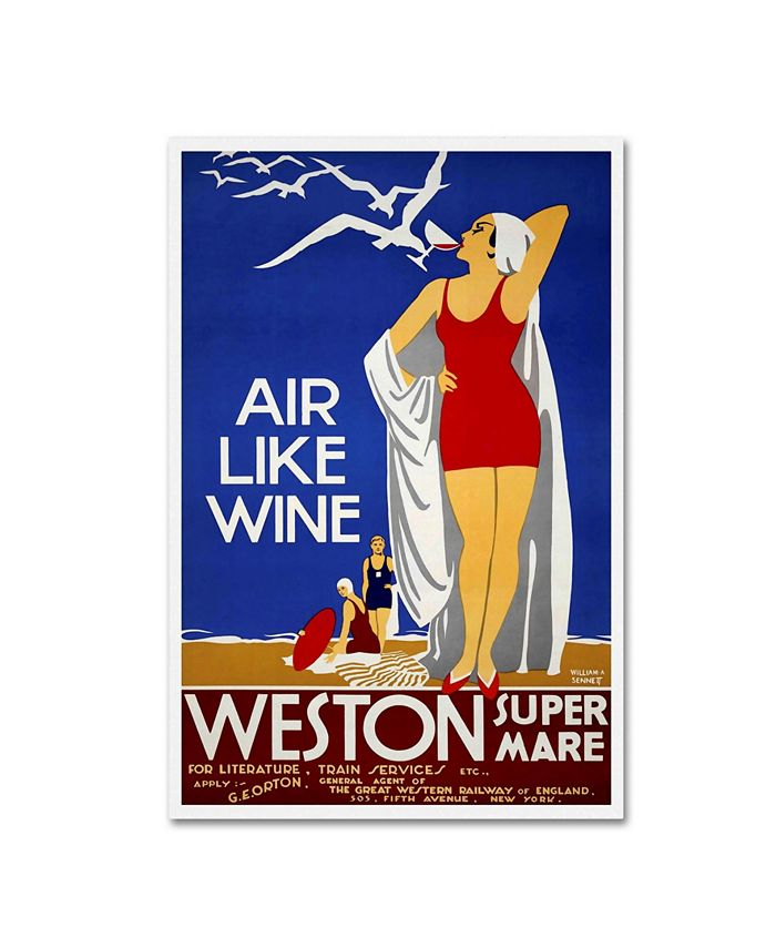 Air Like Wine: Weston-super-Mare Vintage Travel Poster