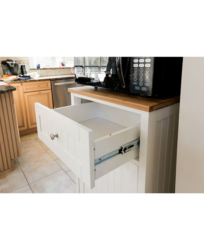 Spacemaster Microwave Kitchen Cart With Hideaway Trash Can Holder Macy's