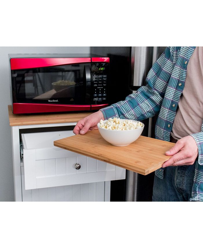 Spacemaster Microwave Kitchen Cart With Hideaway Trash Can Holder Macy's