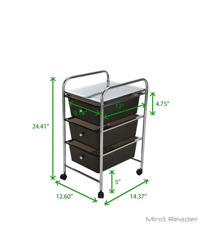 Mind Reader All Purpose Storage Drawer Rolling Utility Cart, 3 Drawer Organizers Macy's