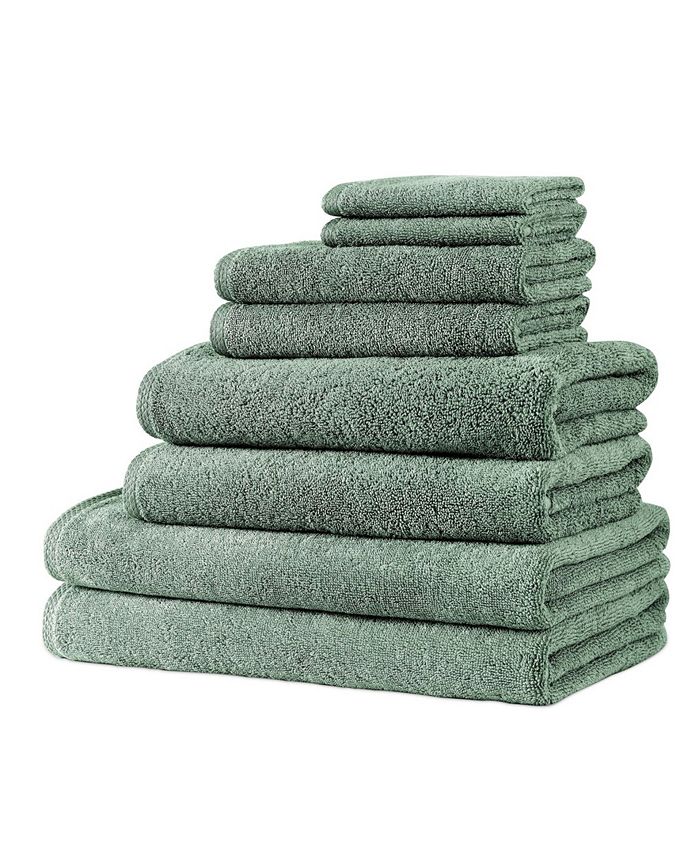 Makroteks Classic Turkish Towels Arsenal 8 Piece Turkish Cotton Towel Set with 2 Large Bath
