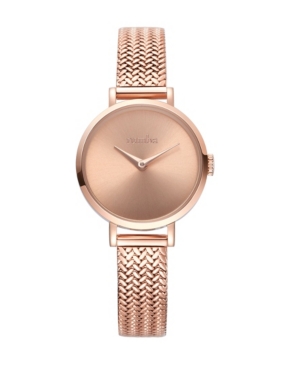 image of RumbaTime Hudson Weave Rose Gold Mesh Watch