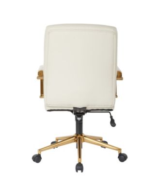 Mid-back Faux Leather Chair with Arms and Base