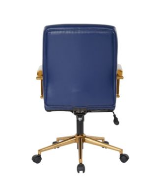 Mid-back Faux Leather Chair with Arms and Base