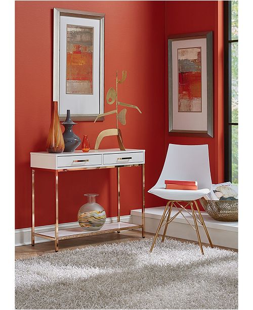 Office Star Alios Foyer Table With Gold Chrome Plated Frame