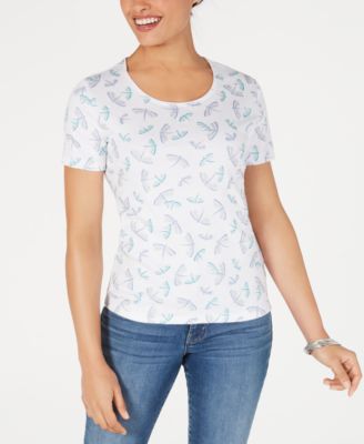 Karen Scott - Scoop-Neck Dragonfly-Print T-Shirt