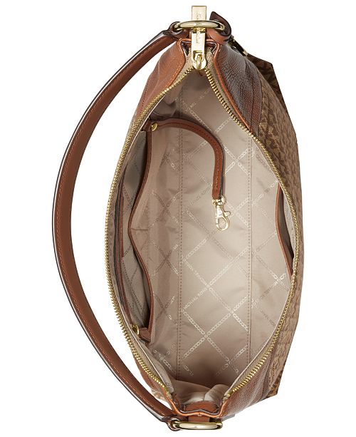 Michael Kors Aria Jacquard Signature Shoulder Bag & Reviews Handbags