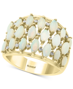 image of Effy Opal (1 ct. t.w.) & Diamond (1/6 ct. t.w.) Statement Ring in 14k Gold