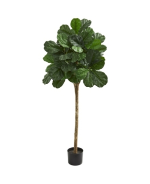 Nearly Natural 5' Fiddle Leaf Fig Artificial Tree In Green