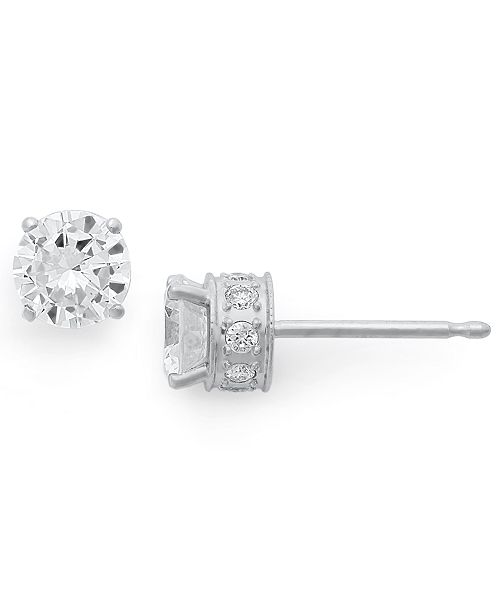 Macy S Diamond Filigree Stud Earrings In 14k White Gold 1 1 2 Ct