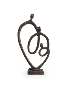 Danya B . Family Of 3 Heart Ring Of Love Bronze Sculpture In Dark Brown
