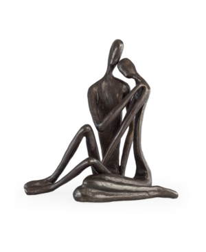 Danya B . Large Couple Embracing Cast Iron Sculpture In Dark Brown