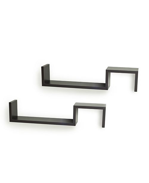 Danya B Espresso S Wall Mount Shelves Set Of 2 Reviews All Wall Decor Home Decor Macy S