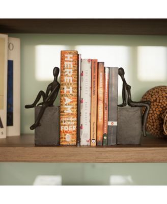 Danya B Bookend Set With Man And Woman Sitting On A Block - Macy's