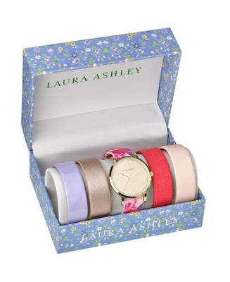 Laura Ashley Gold Slidethrough Interchangeable Sleek Dial Floral
