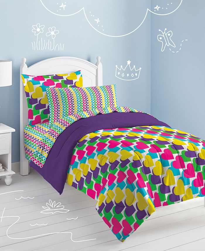 Dream Factory Rainbow Hearts Full Comforter Set Macy's