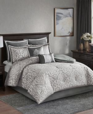 Madison Park Odette California King 8 Piece Jacquard Comforter Set Bedding