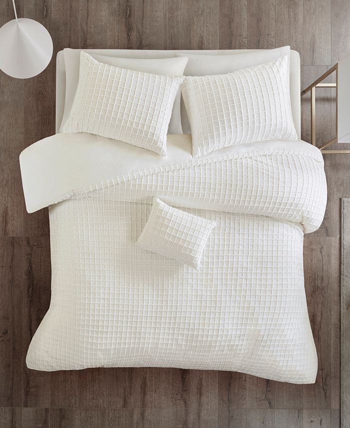 JLA Home Urban Habitat Sadie King/California King Cotton Chenille Jacquard 4 Piece Comforter Set