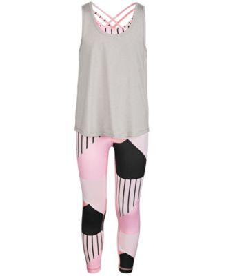 Ideology Big Girls Layered-Look Tank Top & Colorblocked Leggings, Created for Macy's