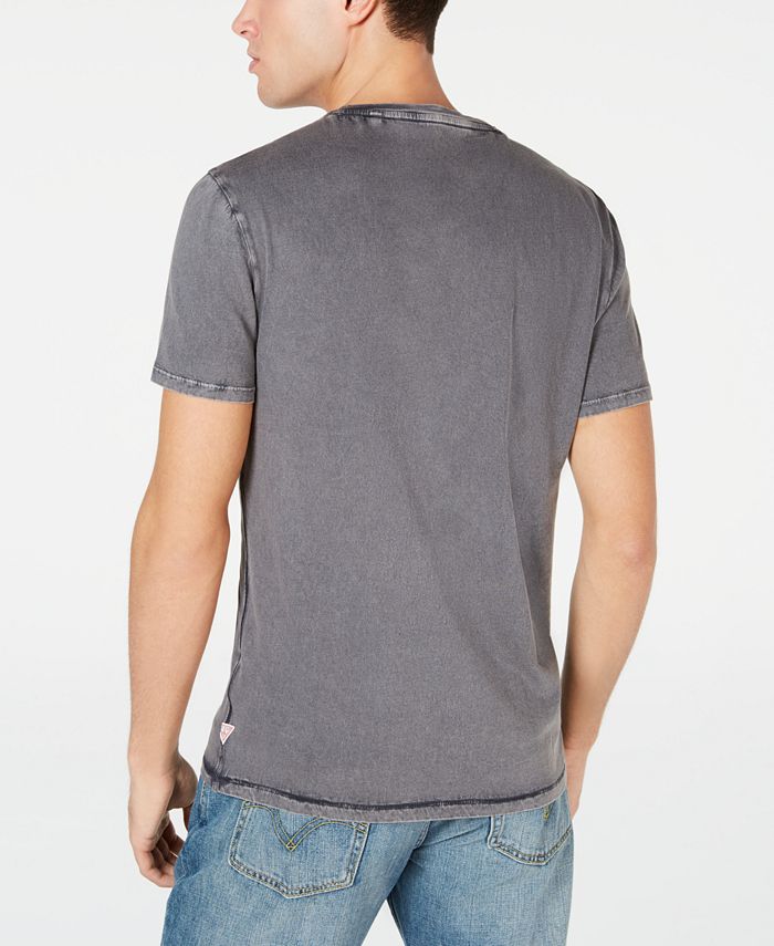 GUESS Men's Retro Stamp Embroidered Graphic V-Neck T-Shirt - Macy's