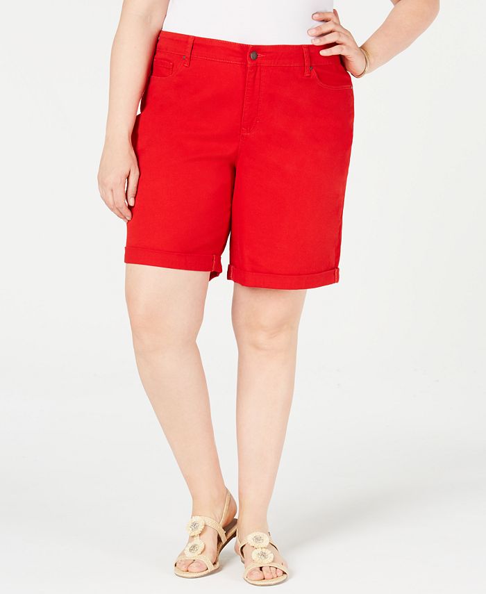 Charter Club Plus Size Cuffed Tummy-Control Shorts, Created for Macy's ...