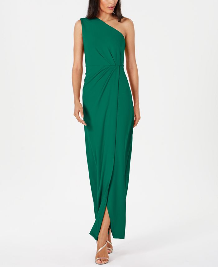 Calvin Klein Draped One-Shoulder Gown & Reviews - Dresses - Women - Macy's
