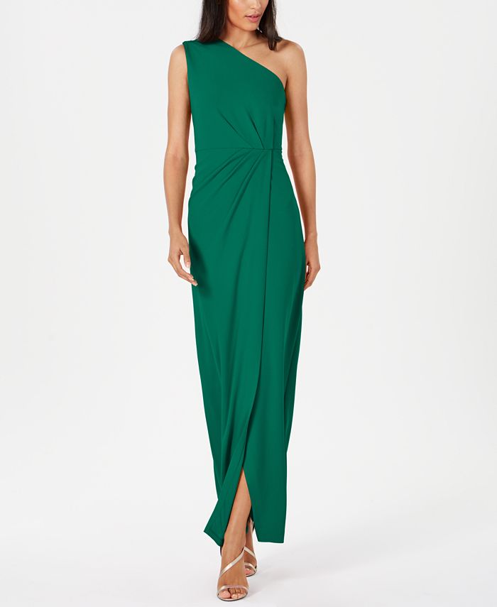 calvin klein strapless foldover gown