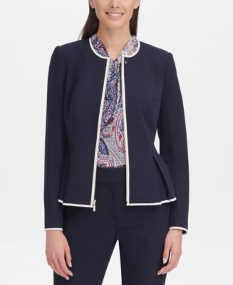 tommy hilfiger zip front peplum jacket