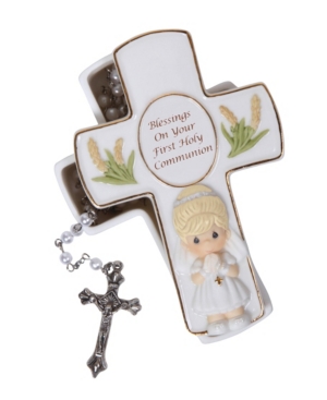 Precious Moments Blessings On Your First Holy Communion Box With Rosary, Girl In Multi