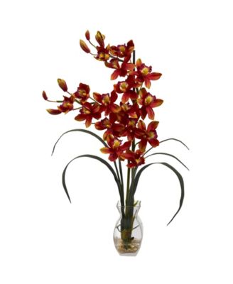Nearly Natural - Cymbidium Orchid w/ Vase Arrangement