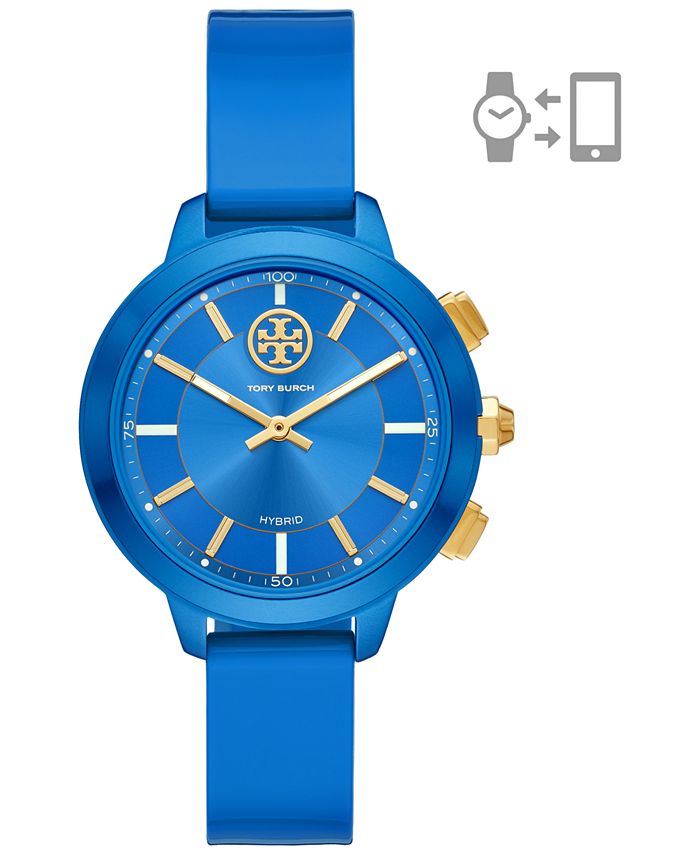 Tory Burch Women's Collins Blue Rubber Strap Hybrid Smart Watch 38mm &  Reviews - All Fine Jewelry - Jewelry & Watches - Macy's