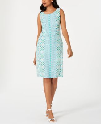 Charter Club Tile-Print Shift Dress, Created for Macy's - Macy's