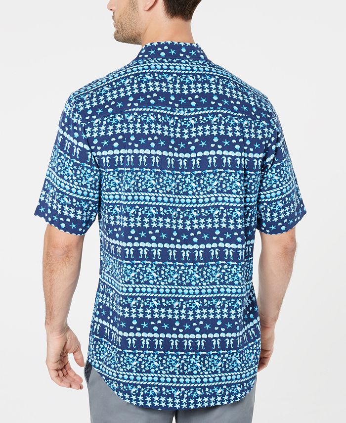 Club Room Men's Reef Fair Isle Camp Collar Shirt, Created for Macy's ...