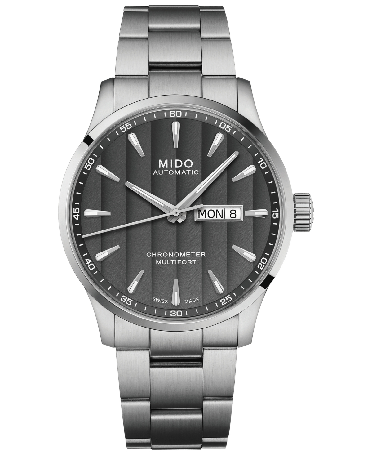 Mido Men's Swiss Automatic Multifort Chronometer Stainless Steel Bracelet Watch 42mm