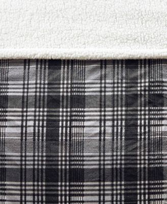 Tasha Plaid Electric Reversible Faux-Fur to Berber Throw, 60" x 70"