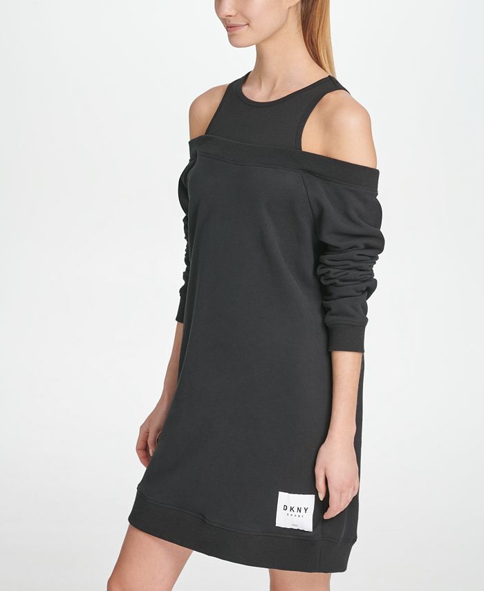 DKNY Sport Cotton Cold-Shoulder Shirtdress - Macy's