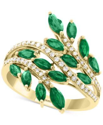 EFFY Collection - Emerald (1-3/8 ct. t.w.) & Diamond (1/5 ct. t.w.) Ring in 14k Gold