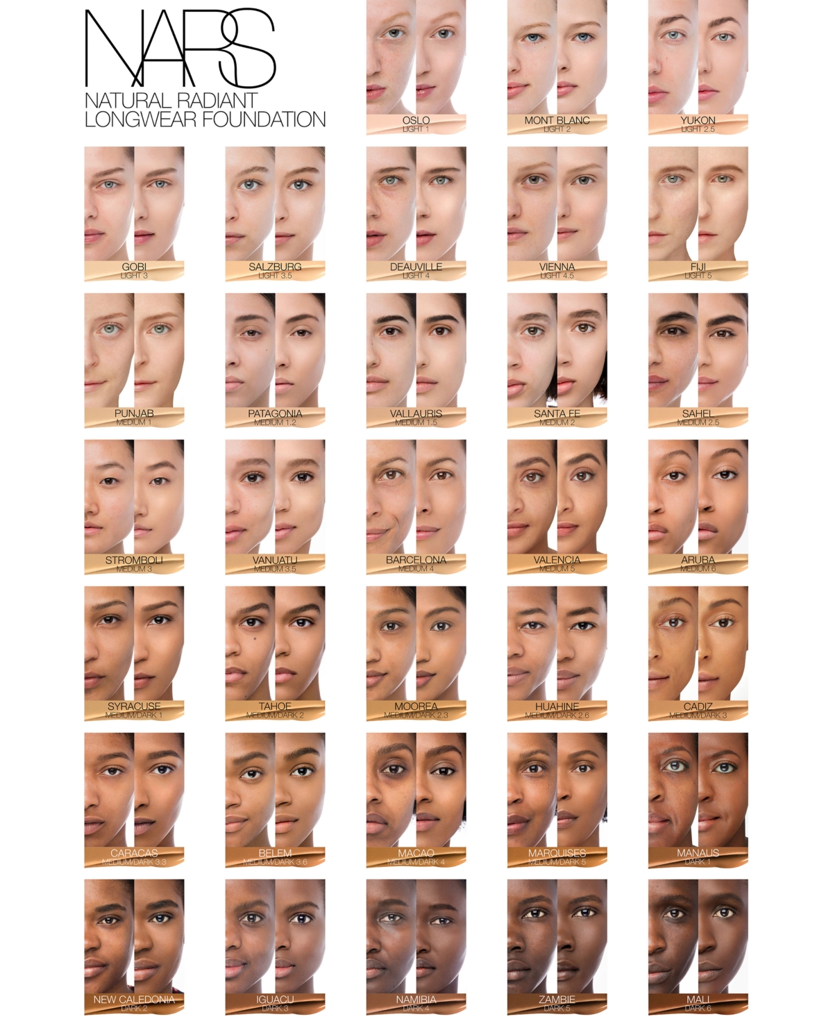 Nars Natural Radiant Longwear Foundation, 1 Oz. In Macao (md4 - Medium-deep To Deep With Wa