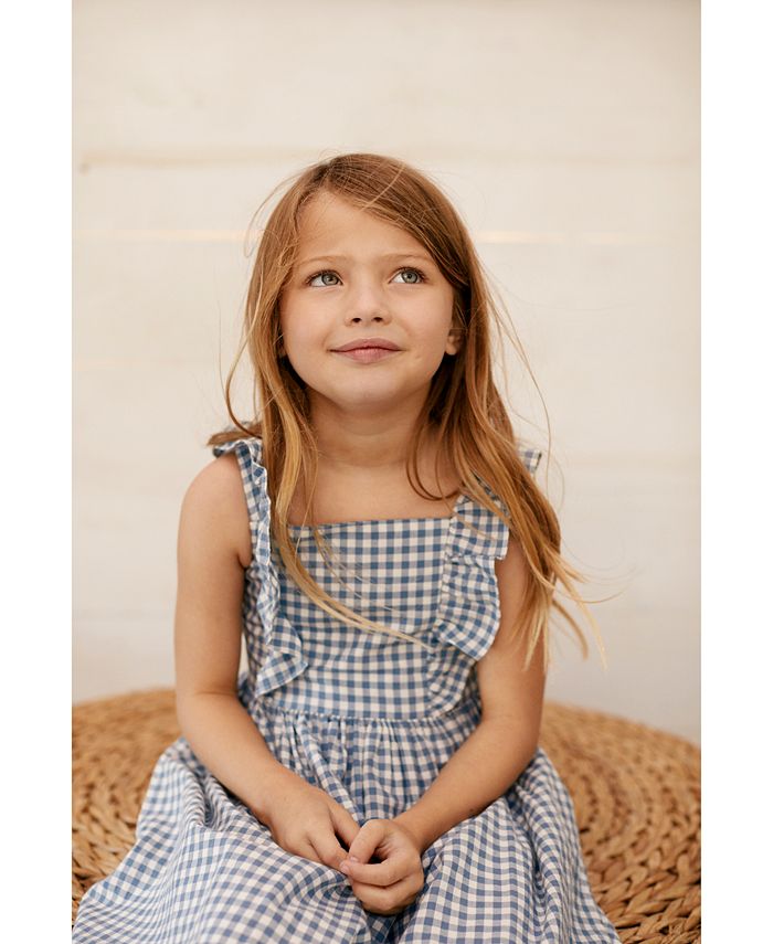 Polo Ralph Lauren Little Girls Ruffled Gingham Cotton Dress - Macy's