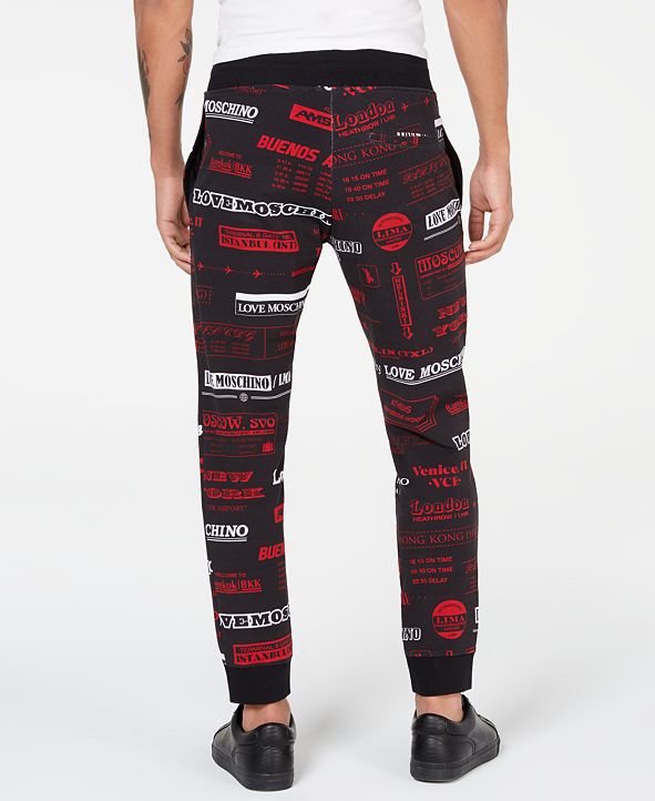 moschino tape joggers black
