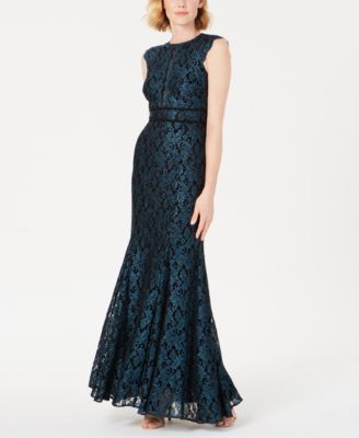 Nightway Petite Glitter Lace Gown 