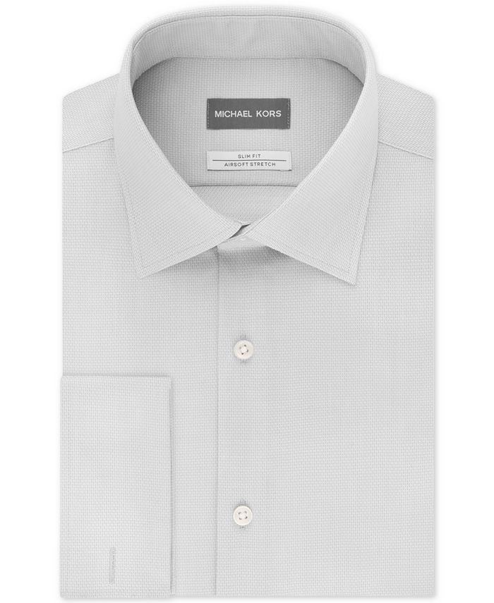 Michael Kors - Men's Slim-Fit Airsoft Stretch Moisture-Wicking Non-Iron French-Cuff Dress Shirt
